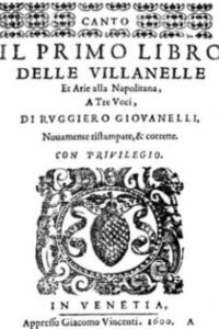 la villanella napoletana: un frontespizio