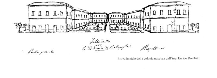 Uno schizzo del progetto della ricostruzione