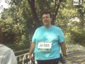Guido, con il suo pettorale della Maratona di Ney York