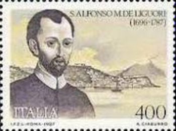 Un fancobollo delle Poste Italiane dedicato a San'Alfoso de Liguori